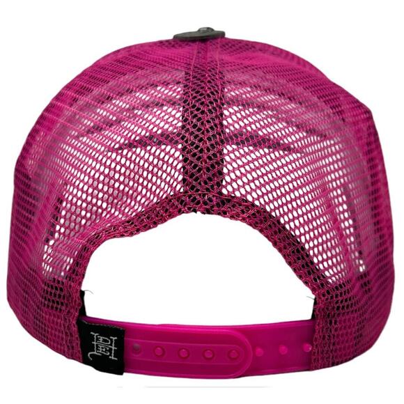 Ed Hardy Trucker Hat Embroidered Tattoo Koi Fish Black/Purple Mesh Snapback Cap - Picture 5 of 7